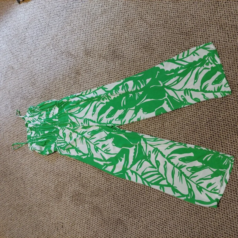 Lilly Pulitzer Target 20th Anniversary Green White Palm Jumpsuit Kids XL